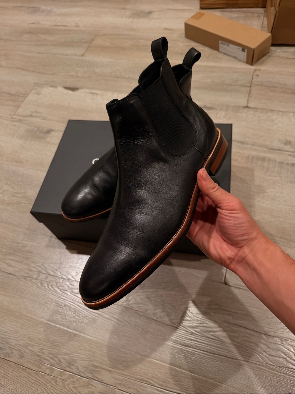 Men's Gordon Rush Black Leather Chelsea Boots